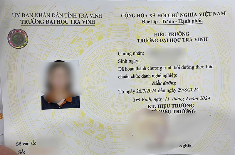 Chứng chỉ chức danh nghề nghiệp điều dưỡng