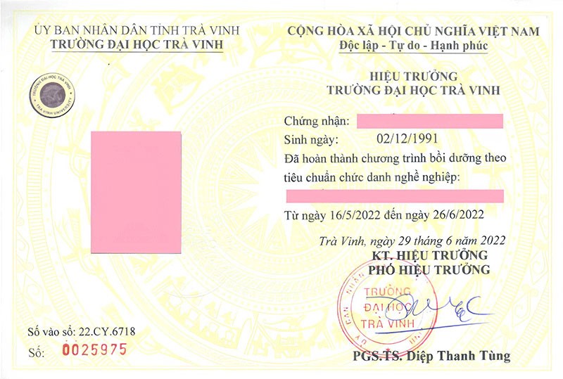 Mẫu chứng chỉ chức danh nghề nghiề nghiệp dân số