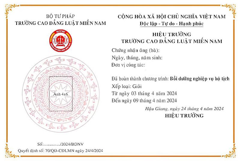 Chứng chỉ hộ tịch