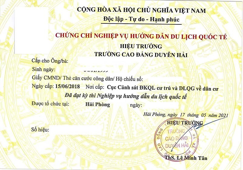 Chứng chỉ nghiệp vụ hướng dẫn viên du lịch quốc tế