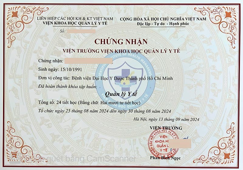 Chứng chỉ quản lý y tế