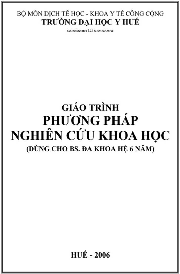 giáo trình phương pháp nghiên cứu khoa học trong y học - Đại học y dược Huế