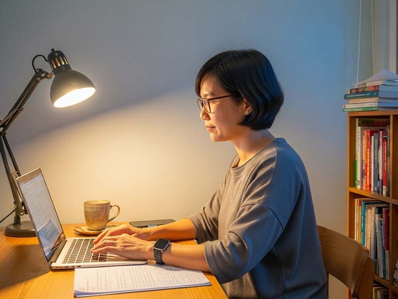 Giáo viên đang làm bài thu hoạch chức danh nghề nghiệp THCS