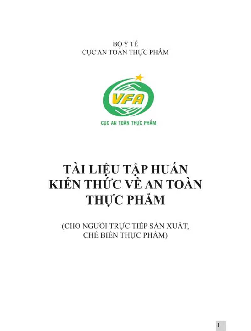 tài liệu tập huấn kiến thức an toàn thực phẩm - Bộ Y tế