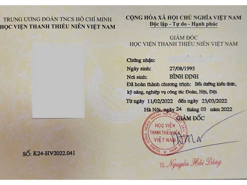 Chung Chi Boi Duong Kien Thuc Ky Nang Nghiep Vu Cong Tac Doan Hoi Doi