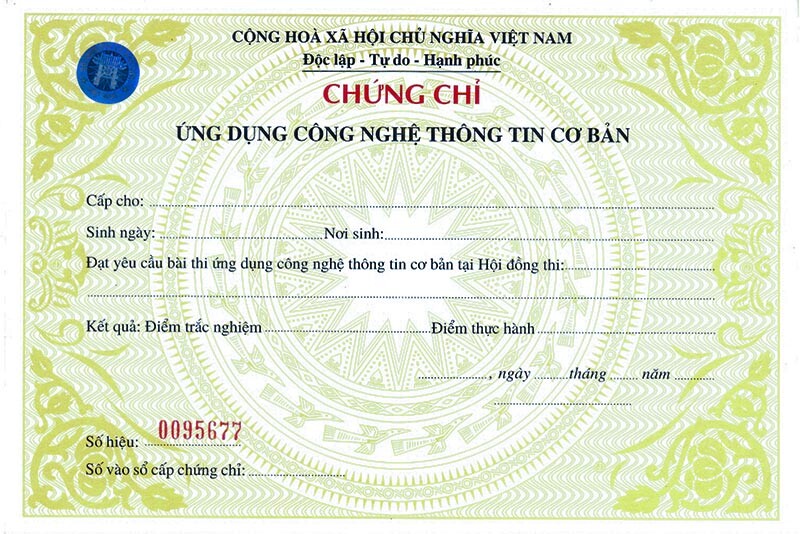 Mau Chung Chi Tin Hoc Co Ban Bo Giao Duc Dao Tao